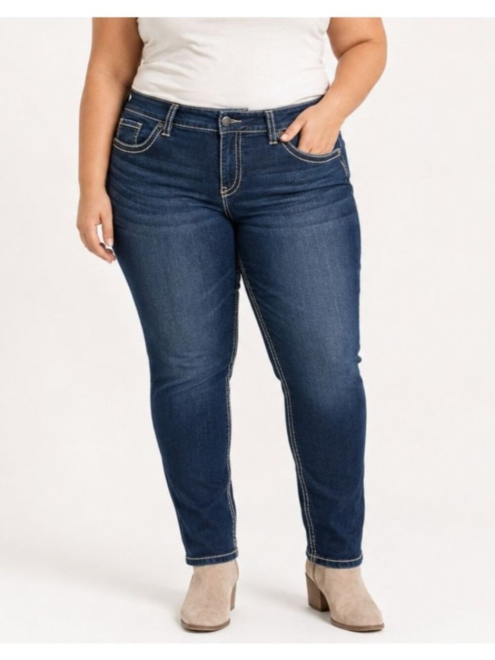 Silver Jeans Suki Skinny Jean Womens Plus Size 22 L31 Dark Wash Stretch Denim